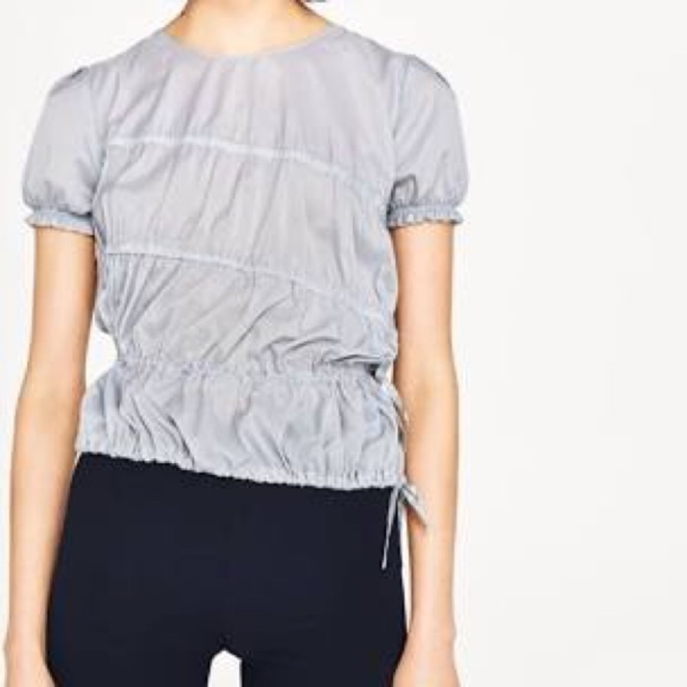 Zara top with elastic gathering